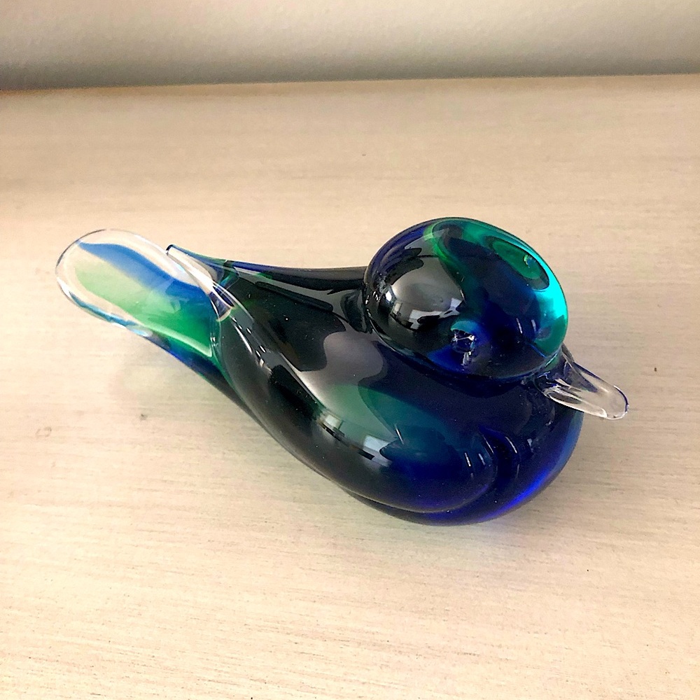 Vintage German Crystal Duck paperweight